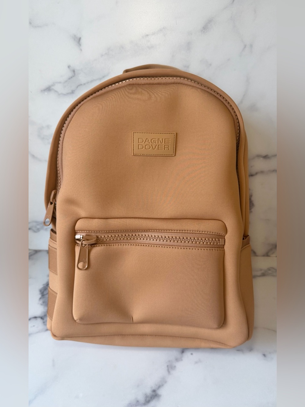 NWT Dagne Dover Dakota Backpack Medium Camel Neoprene Laptop Travel Bag